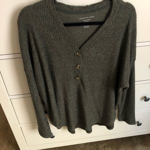 American Eagle Henley Top (Olive)